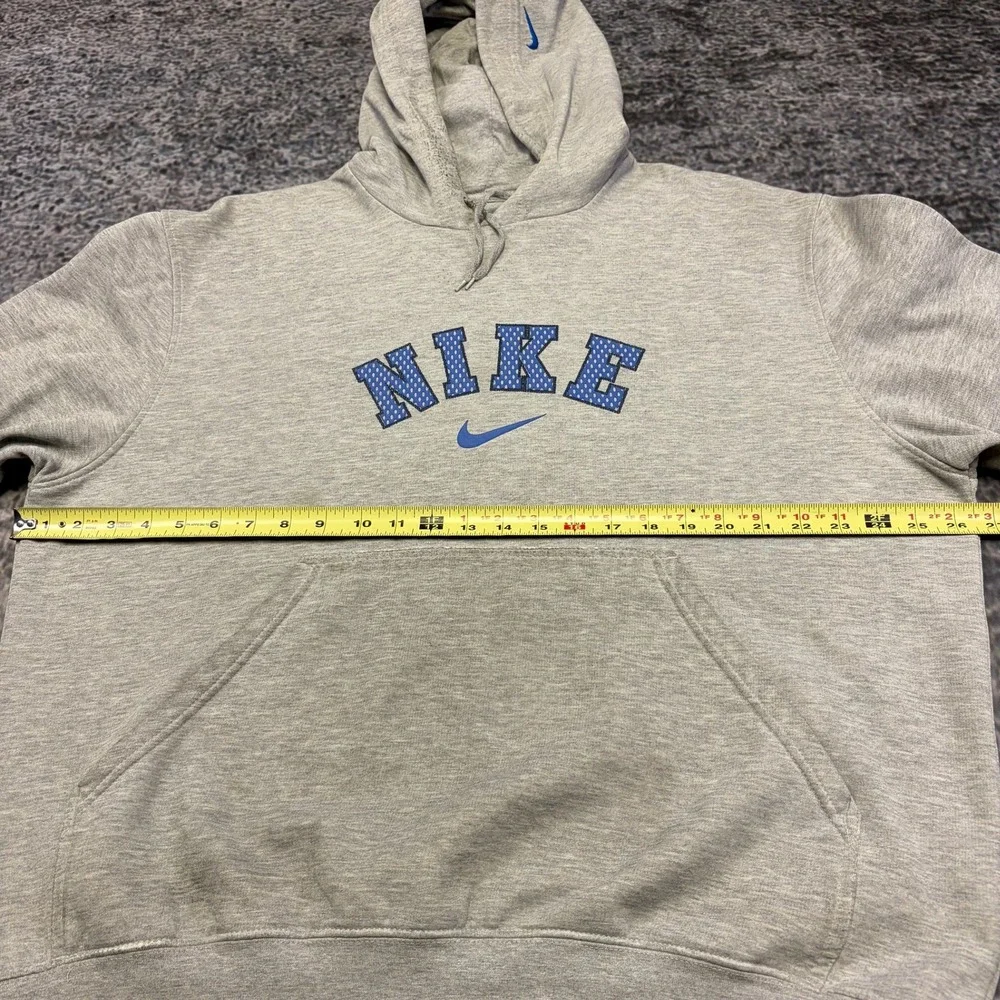 Vintage Nike Center Swoosh Hoodie Mens XL Gray Arch Logo Y2K Sweatshirt